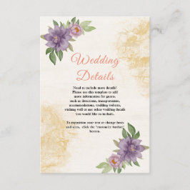 Cartão De Informações Rustic Summer aesthetic Wildflower Wedding