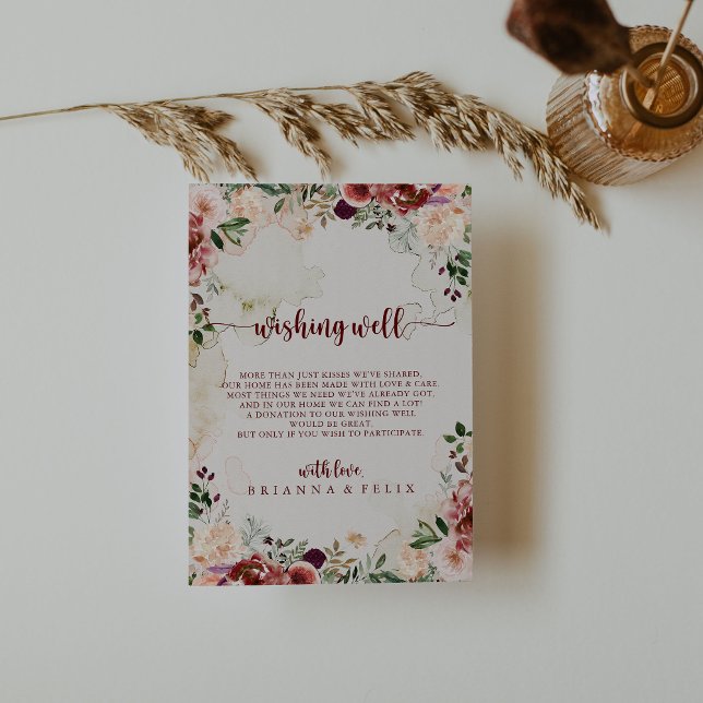 Cartão De Informações Rustic Summer Floral Weding Wishing Bem (Criador carregado)