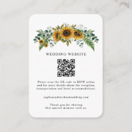 Cartão De Informações Rustic Sunflower Wedding Enclosure Card