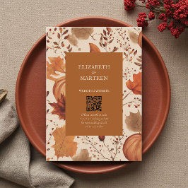 Cartão De Informações Rustic Terracotta Floral Autumn