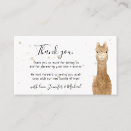 Cartão De Informações Rustic wild animals alpaca llama Thank You