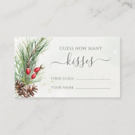 Cartão De Informações Rustic Winter Greenery Supõe Quantos Jogo De Beijo