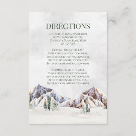 Cartão De Informações Rustic Winter Mountain Wedding Direction Insert