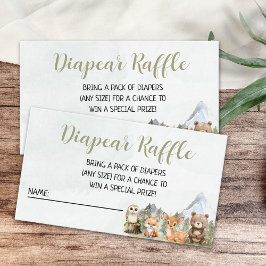 Cartão De Informações Rustic Woodland Baby Shower Boy