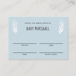 Cartão De Informações Rústica mamãe para o jogo de adivinhação do Chá de