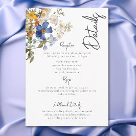 Cartão De Informações Rústico Prado Flores Selvagens Rúpias