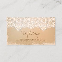 Cartão De Informações Rústico, Vintage Lace Registry Card