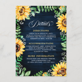 Cartão De Informações Rústicos Girassóis Marinho Respiratório do Bebê De