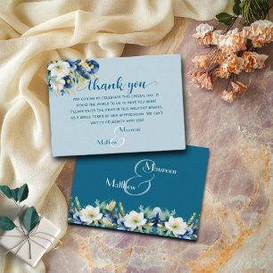 Cartão De Informações Saco de Presente de Boas-Vindas Azul Empoeirado e 