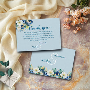 Cartão De Informações Saco de Presente de Boas-Vindas Azul Empoeirado e 