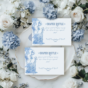 Cartão De Informações Safari Animal Blue Toile Baby Fralda