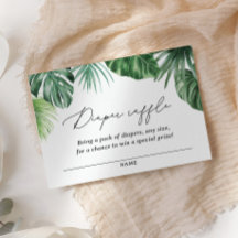 Safari Chá de fraldas Greenery Fralda Raffle