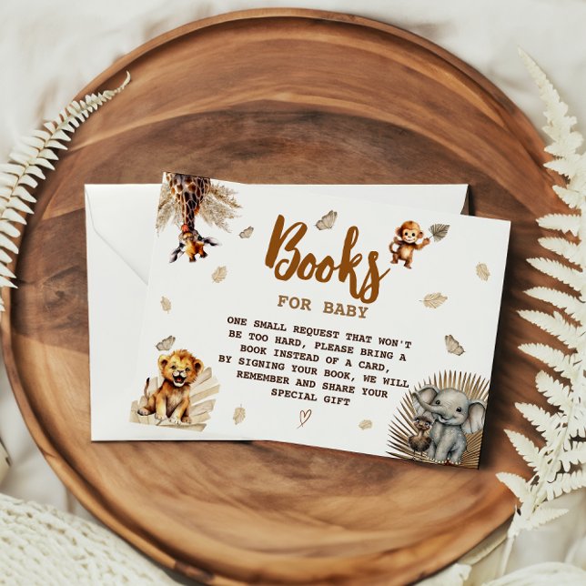 Cartão De Informações Safari Friends Livros Florais Cutes para Bebê (Criador carregado)