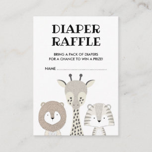 Cartão De Informações Safari Minimalista da Selva para Bebê, Desfile de 