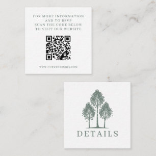 Cartão De Informações Sage Green Aspen Tree Weding QR