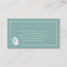 Cartão De Informações Sage Green Calligraphy Script QR Info Wedding