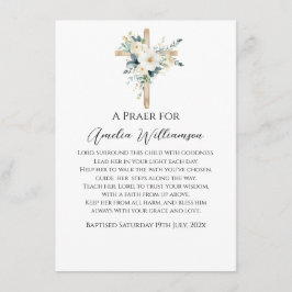 Cartão De Informações Sage Green Floral Baptism