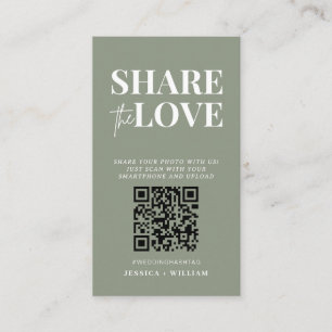 Cartão De Informações Sage Green I Spy Wedding   Compartilhe o código QR