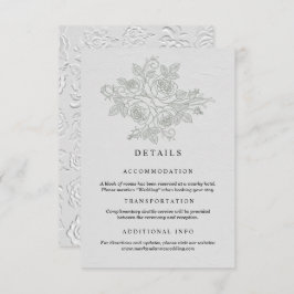 Cartão De Informações Sage Green Rose Wedding Details Card
