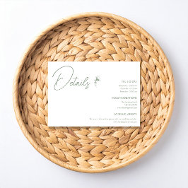 Cartão De Informações Sage Green Toile Details