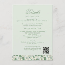 Cartão De Informações Sage Green Wedding Information Card