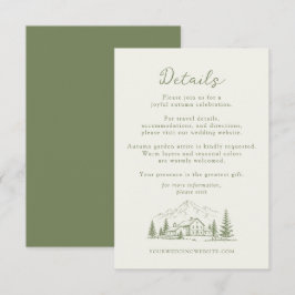 Cartão De Informações Sage Mountain Wedding Details Enclosure Card