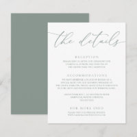 Sage Olive Green Modern Minimalista Casamento Encl