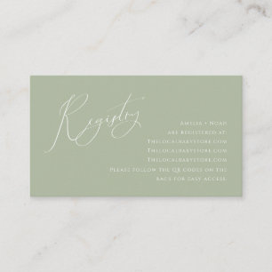 Cartão De Informações Sage Whimsage códigos QR Chá de fraldas Enclosure 