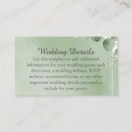 Cartão De Informações Sage Whisper Botanical Enclosure Cards