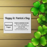 Cartão De Informações Saint Patrick Greeting em branco<br><div class="desc">Feliz Dia de São Patrício! Outro feriado para comemorar este mês de março e anunciar também o seu negócio ou promover o seu nome de marca. Verde é sempre a cor para este feriado, mas experimente também outras cores. Cartão branco que você pode personalizar para colocar sua marca de negócios...</div>