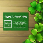 Cartão De Informações Saint Patrick Saudação Verde<br><div class="desc">Feliz Dia de São Patrício! Outro feriado para comemorar este mês de março e anunciar também o seu negócio ou promover o seu nome de marca. Cartão verde de cercado a cores que você pode personalizar para colocar sua marca de negócios e com saudação do Dia de São Patrick. Personalize-o...</div>