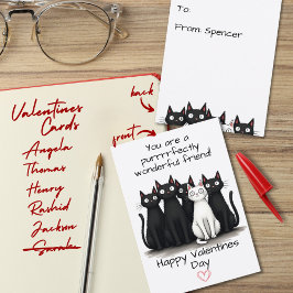 Cartão De Informações Sala de aulas de Dias de os namorados de Gatos Bon