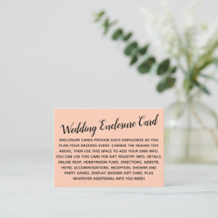 Cartão De Informações Salmão de Casamento Simples e Personalizado Versát