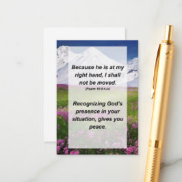 Cartão De Informações Salmo 16:8 Porque ele está na minha mão direita, e