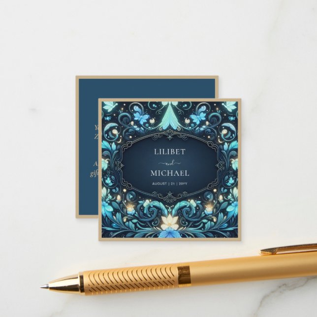 Cartão De Informações Salvar Data Fada Save Fada Conto de Fadas Glow Up (Frente/Verso In Situ)