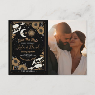 Cartão De Informações Salve A Data Foto Tarot Sun Moon Casamento Alinhad