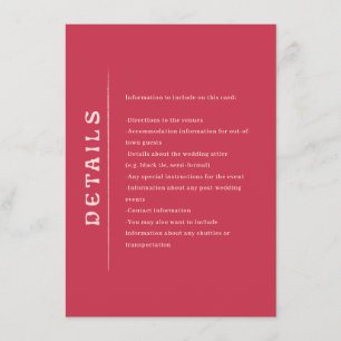 Cartão De Informações San Miguel Wedding