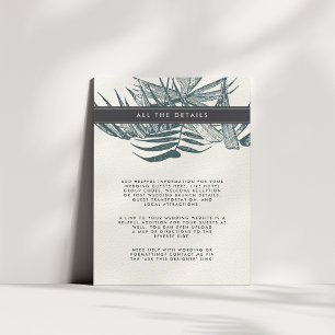 Cartão De Informações Sanibel Dados Do Convidado De Casamento Tropical