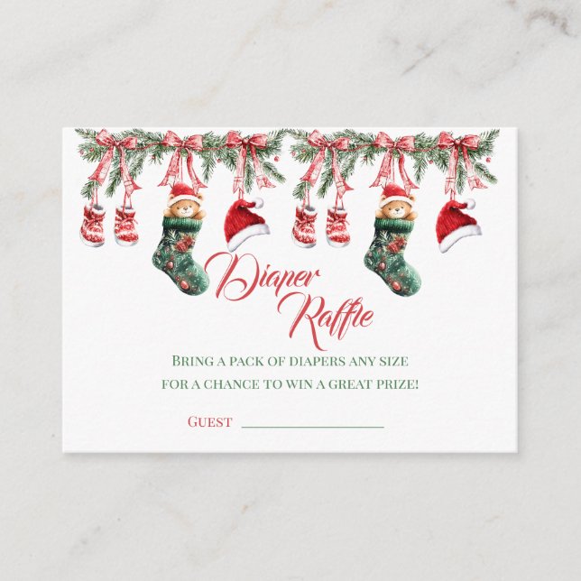 Cartão De Informações Santa Baby Christmas Baby Shower (Frente)