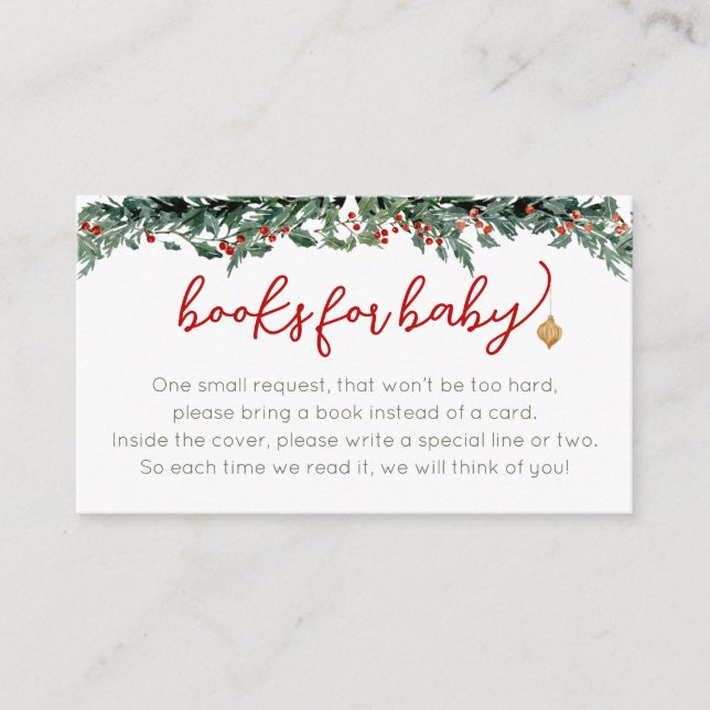 Cartão De Informações Santa Baby Clothesline Books for Baby Cards (Frente)