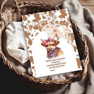 Cartão De Informações Santa Vaca Highland Cow Diapper Raffle