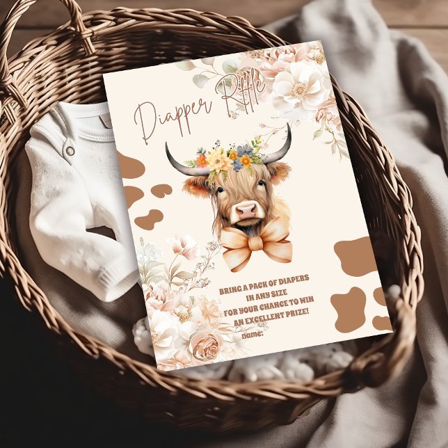 Cartão De Informações Santa Vaca Verde Highland Cow Diapper Raffle (Criador carregado)