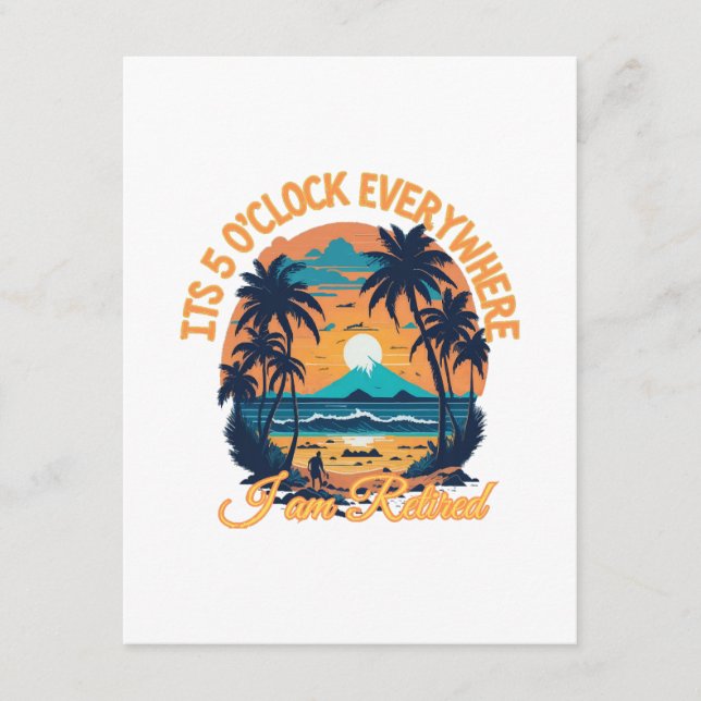 Cartão De Informações São 5 horas em todo lugar que estou aposentado (Frente)