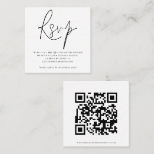 Cartão De Informações Script de Código QR Casamento de Gabinete RSVP Bra