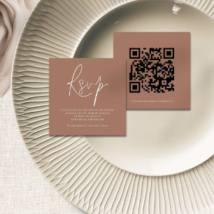 Cartão De Informações Script de Código QR Casamento de Invólucro RSVP Ma