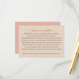 Cartão De Informações Script de Letra à Mão para Casamento