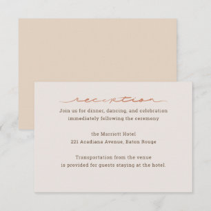 Cartão De Informações Script de Letra à Mão para Casamento