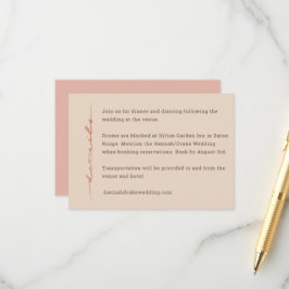 Cartão De Informações Script de Letra à Mão para Casamento