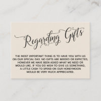 Script Elegante Sobre Creme De Presentes De Casame