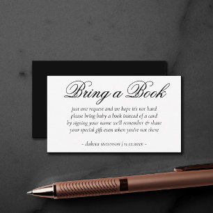 Cartão De Informações Script Preto do rico Elegante Traga Poema De Liv